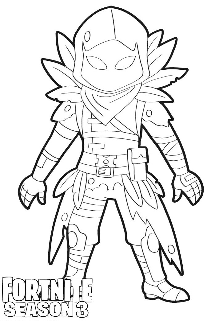 Coloriage Raven guerrier noir de Fortnite ailé - Fortnite à imprimer