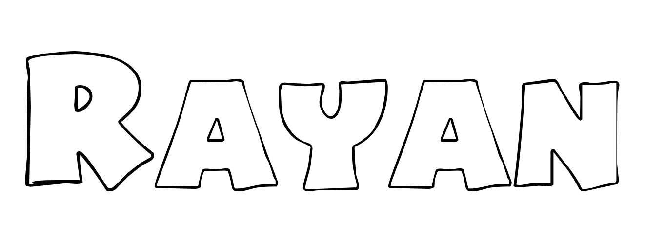 Coloriage Rayan - Prénom à imprimer