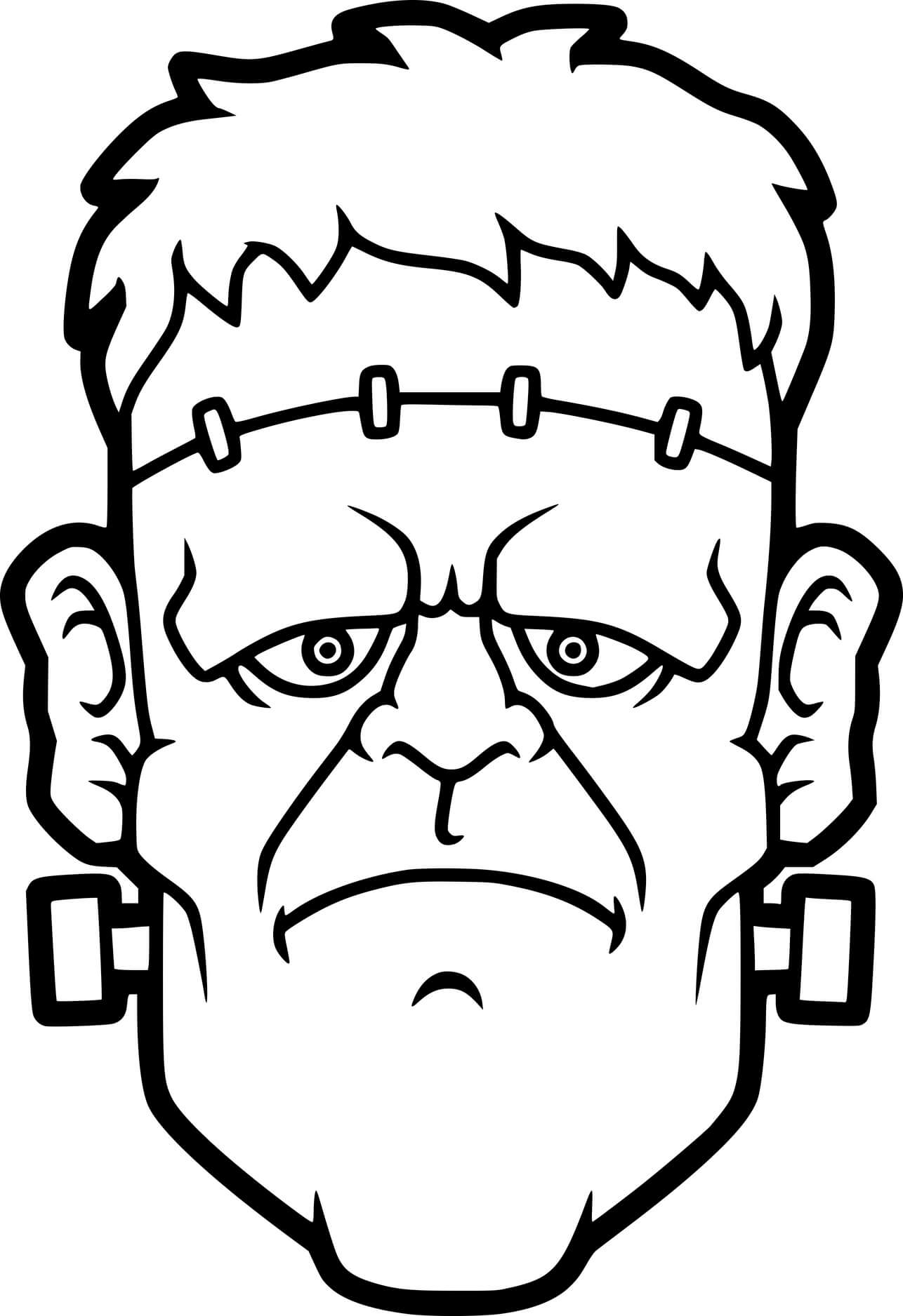 Coloriage Realistic Frankenstein Head - Frankenstein à imprimer