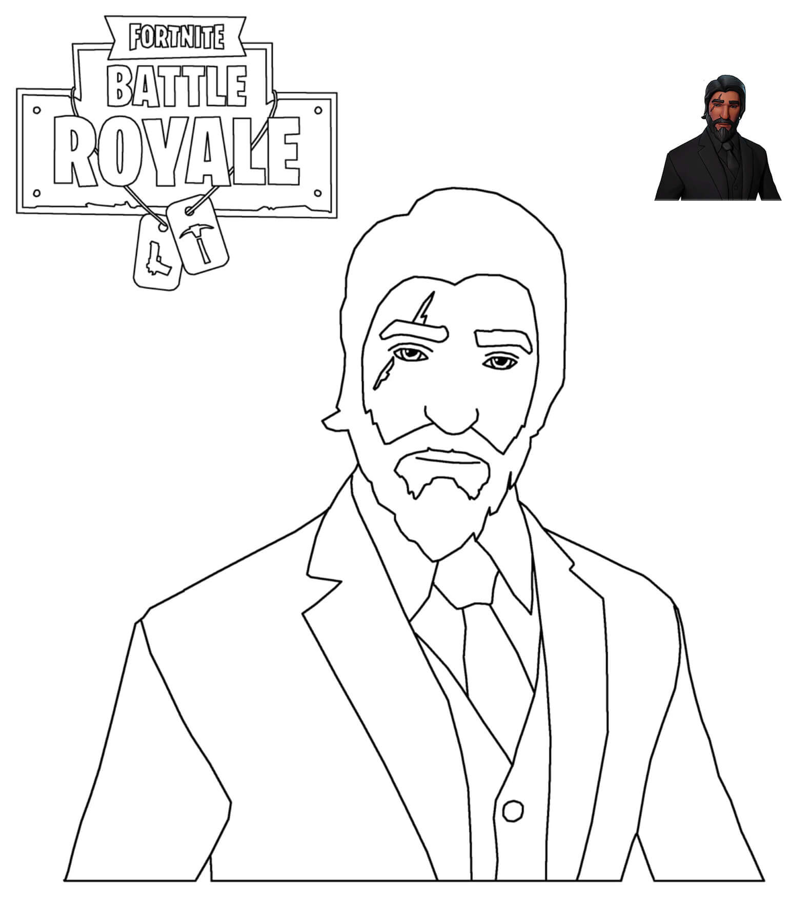 Coloriage Reaper Skin Fortnite - Fortnite à imprimer