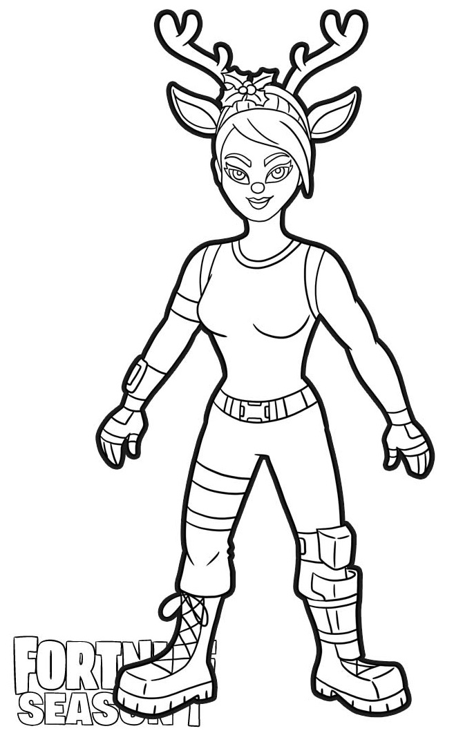 Coloriage Skin Red Nose Rider de Fortnite - Fortnite à imprimer