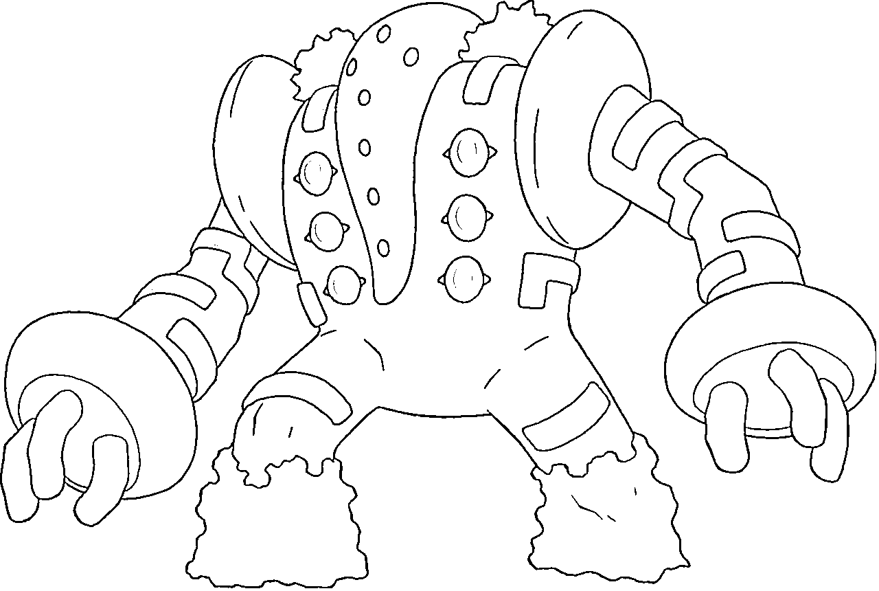 Coloriage Regigigas Génération 4 - Pokémon légendaire à imprimer