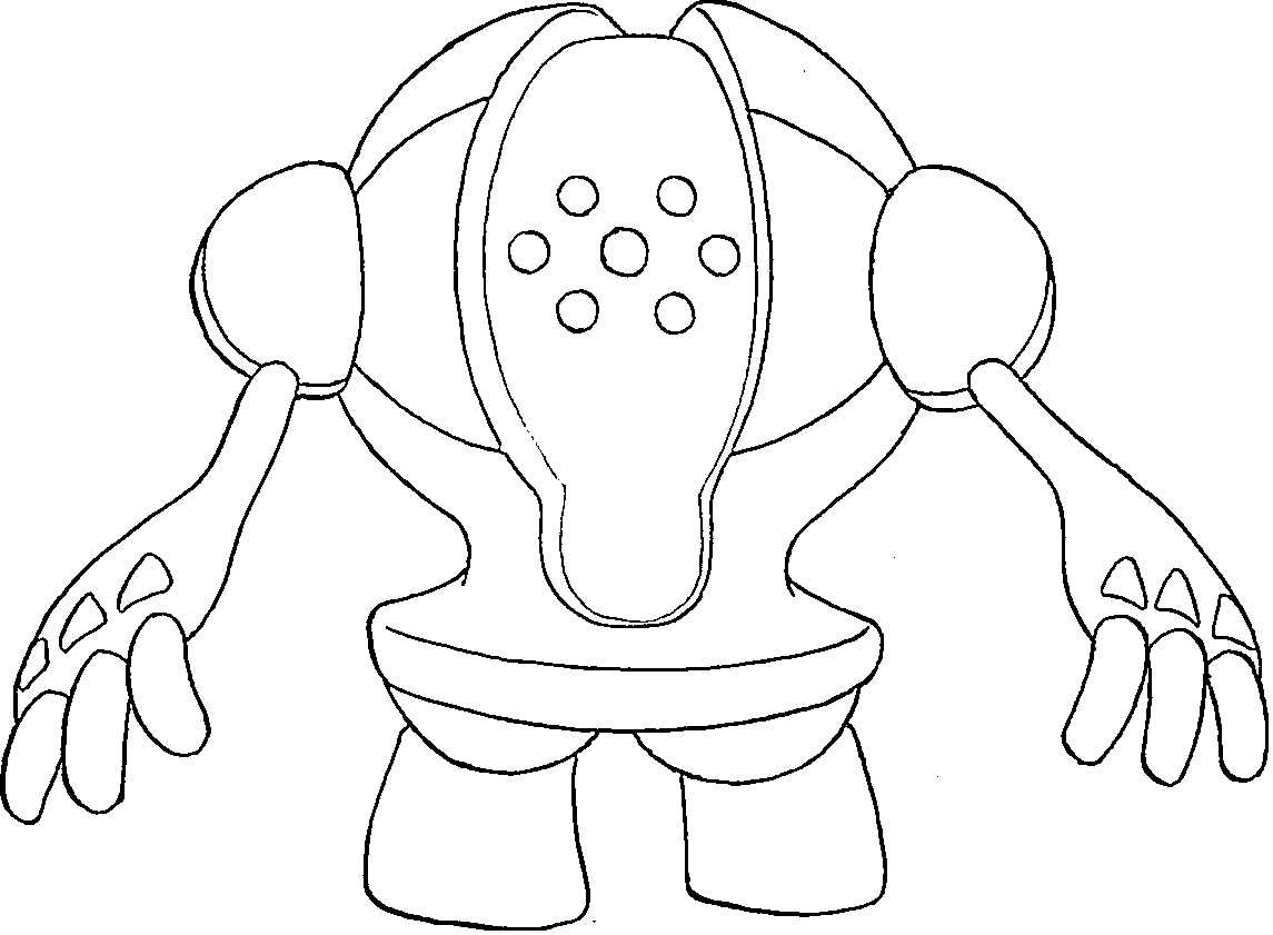 Coloriage Registeel Génération 3 - Pokémon légendaire à imprimer