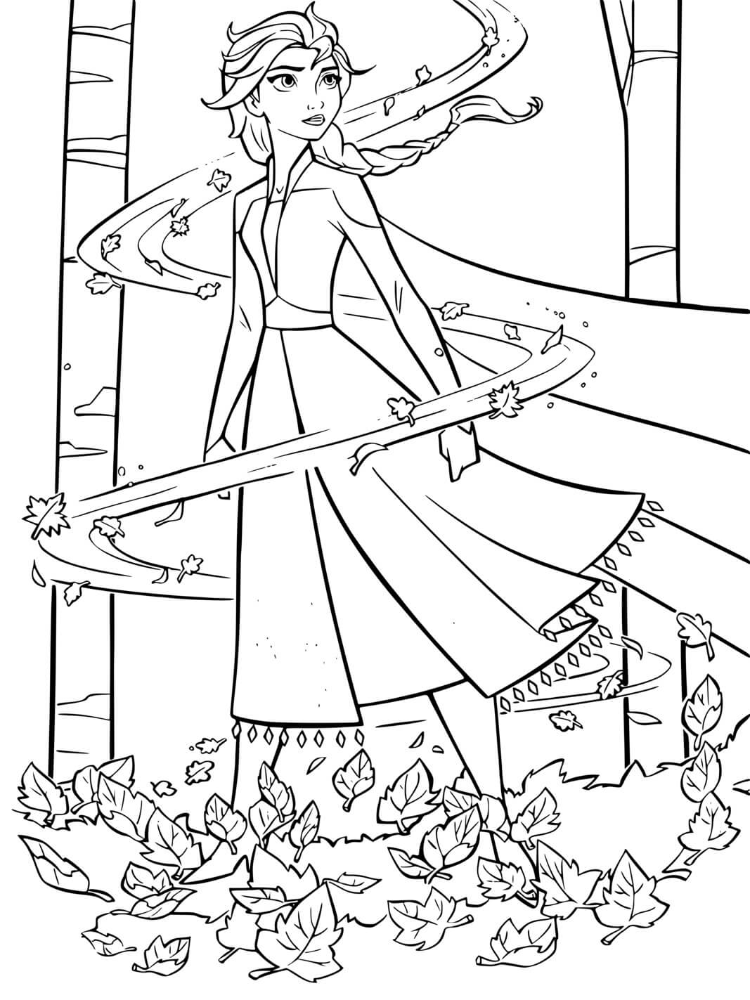 Coloriage Reine Des Neiges 2 Anna Et Elemental Spirit Of Wind - La Reine des neiges 2 à imprimer