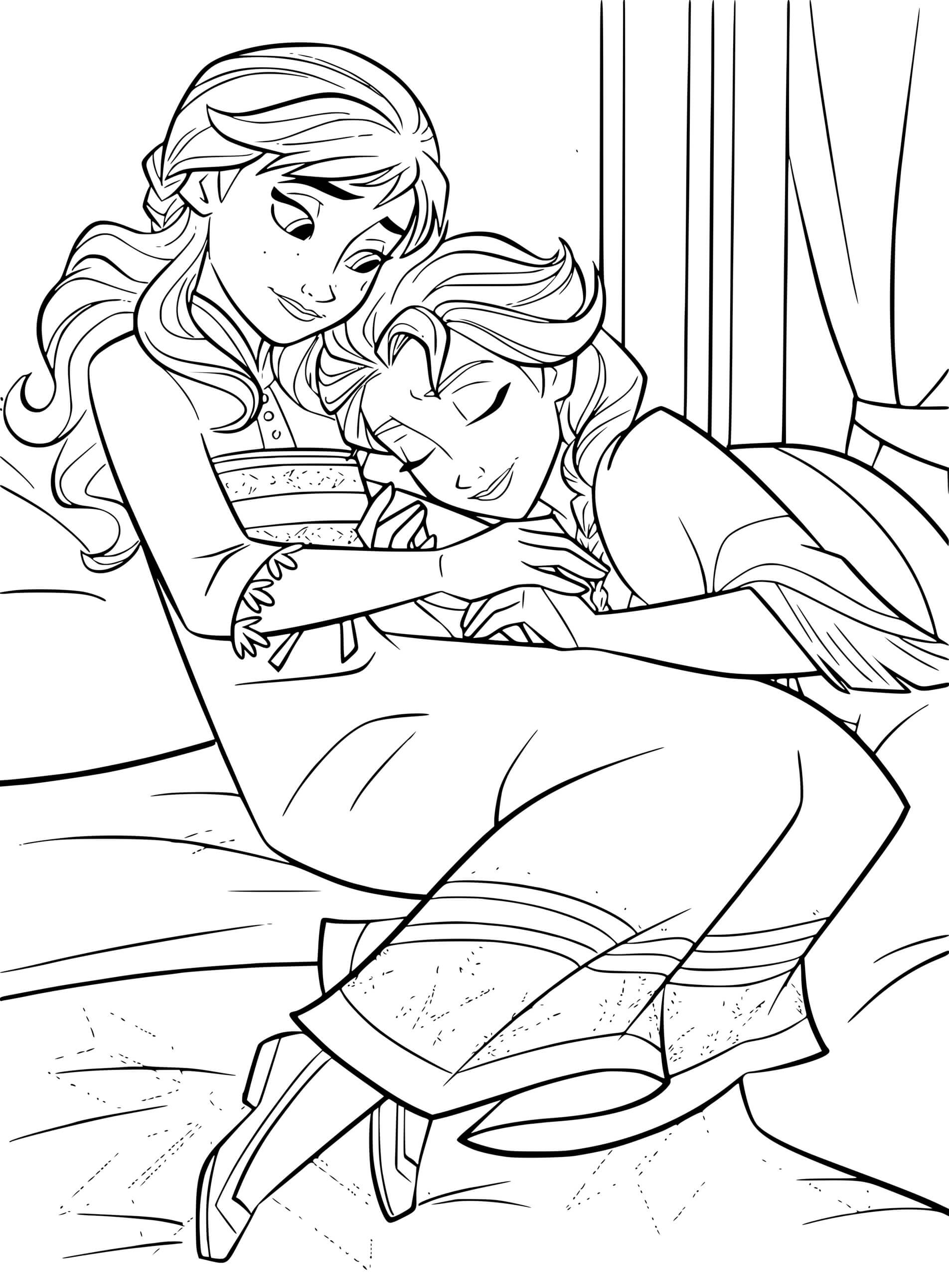 Coloriage Reine Des Neiges 2 Sister Anna Et Elsa - La Reine des neiges 2 à imprimer
