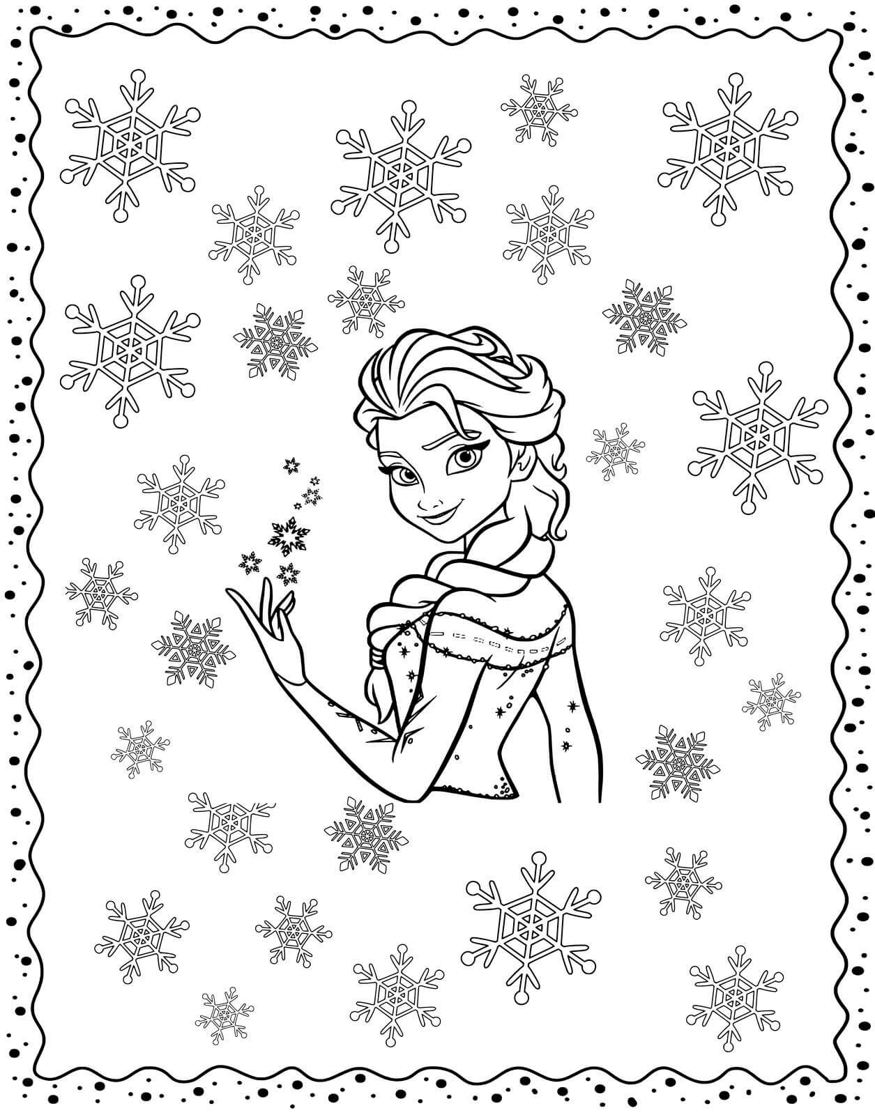 Coloriage Reine Des Neiges 2 Avec Snowflakes For Winter - La Reine des neiges 2 à imprimer
