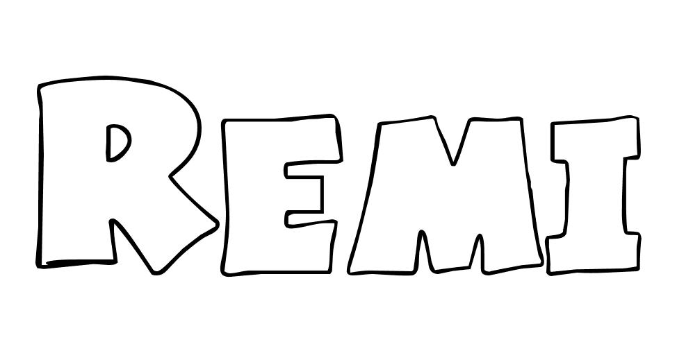 Coloriage Remi - Prénom à imprimer