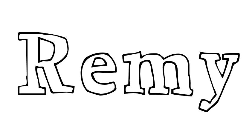 Coloriage Remy - Prénom à imprimer