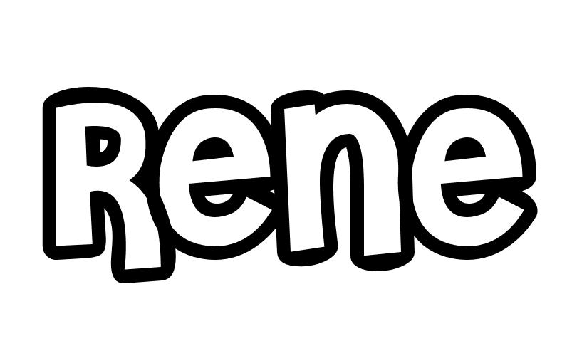 Coloriage Rene - Prénom à imprimer