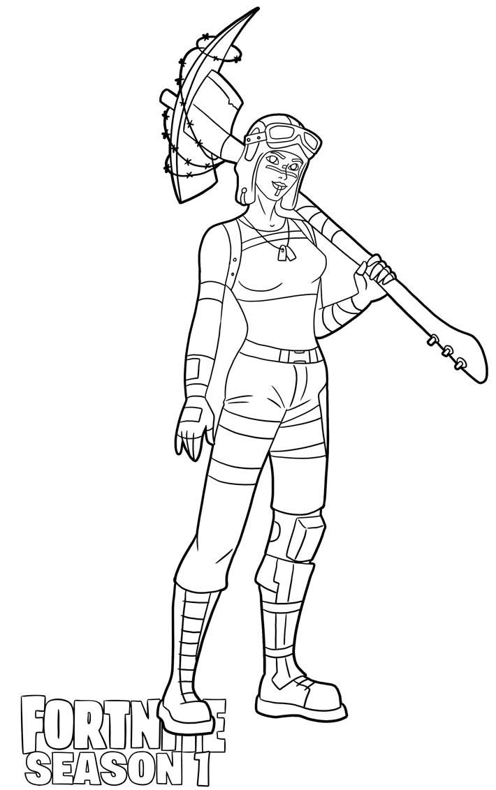 Coloriage Renegade Raider de Fortnite Saison 1 - Fortnite à imprimer