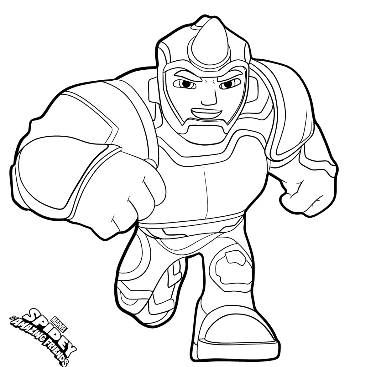 Coloriage Rhino Aleksei Sytsevich Spidey Supervillain - Spidey à imprimer