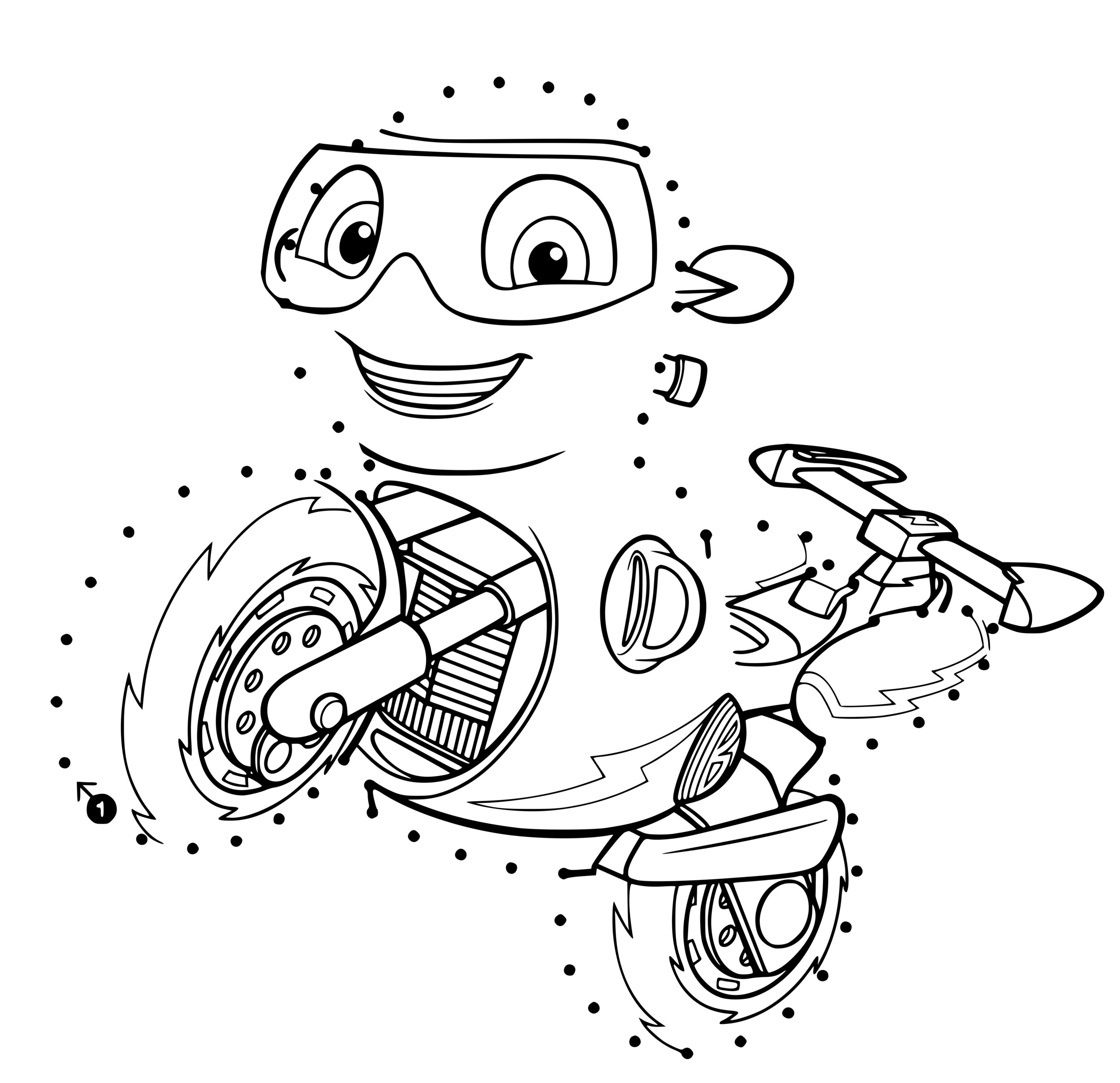 Coloriage Ricky Dot To Dot - Ricky zoom à imprimer