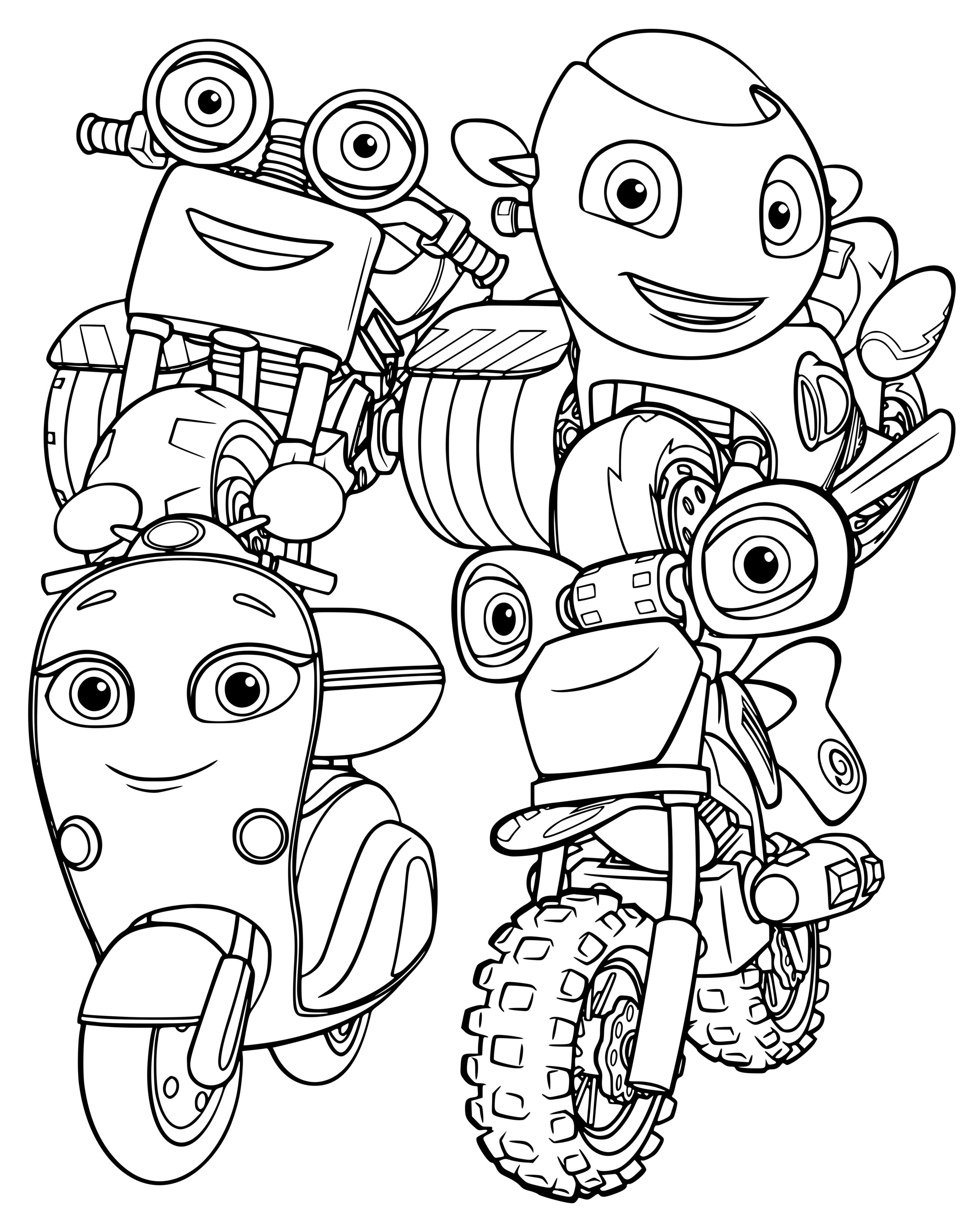 Coloriage Ricky Zoom All Characters Kid - Ricky zoom à imprimer