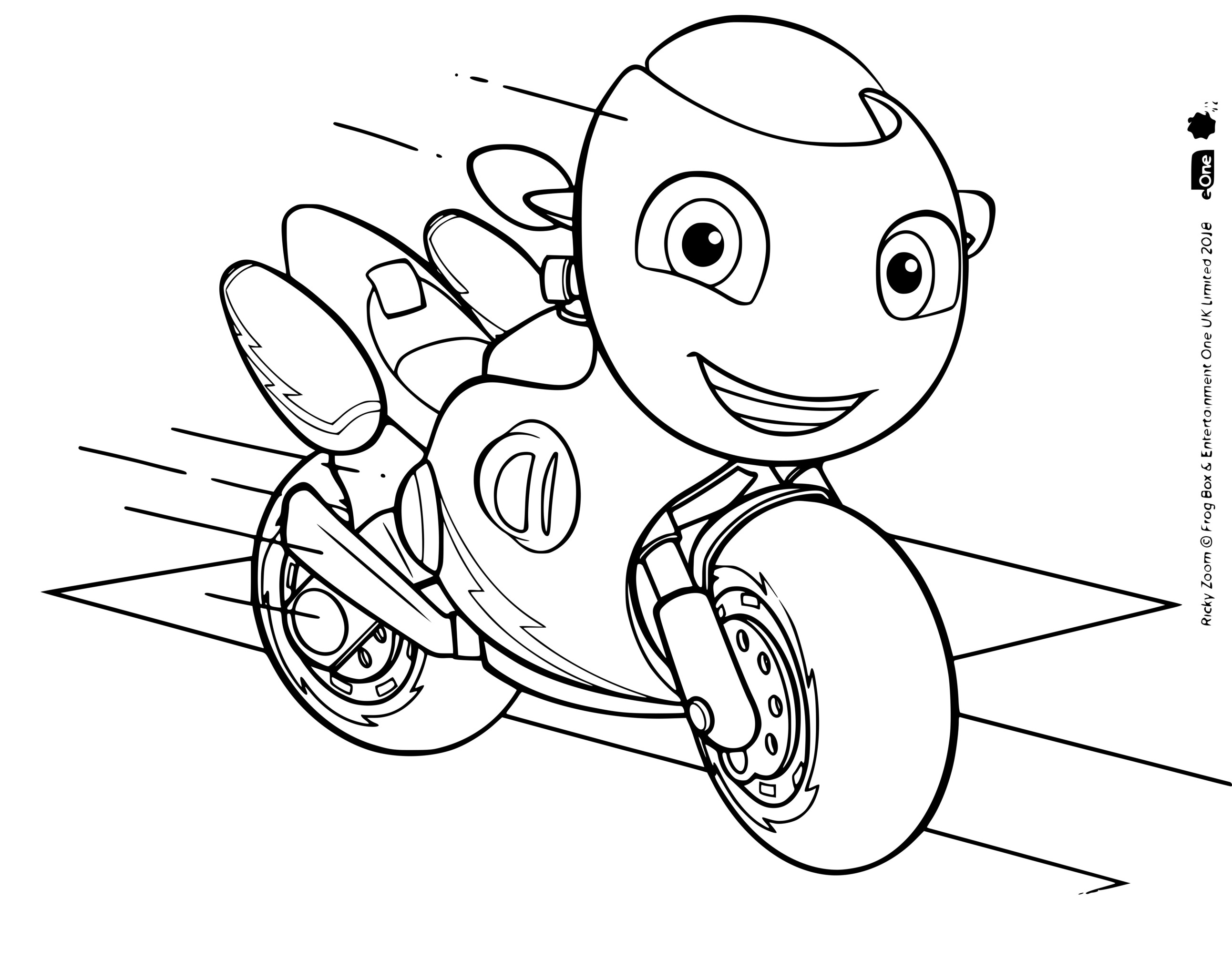 Coloriage Ricky Un Petit Scooter Qui Aime La Vitesse - Ricky zoom à imprimer