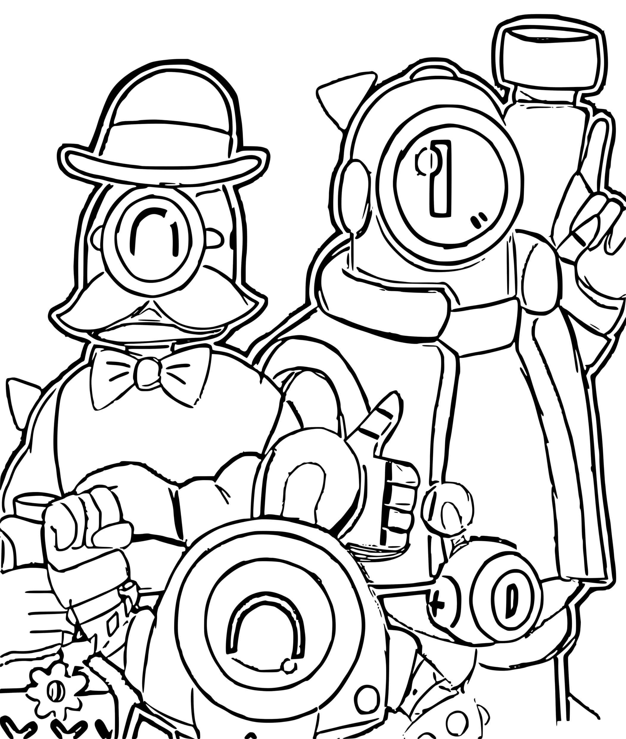 Coloriage Rico Barley Et Nani - Brawl stars à imprimer