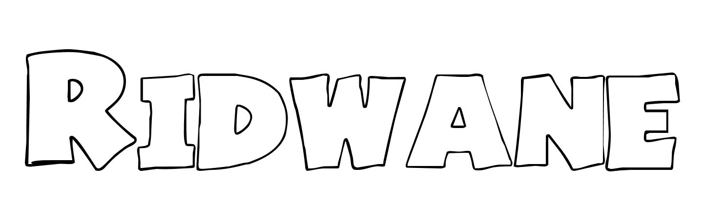 Coloriage Ridwane - Prénom à imprimer