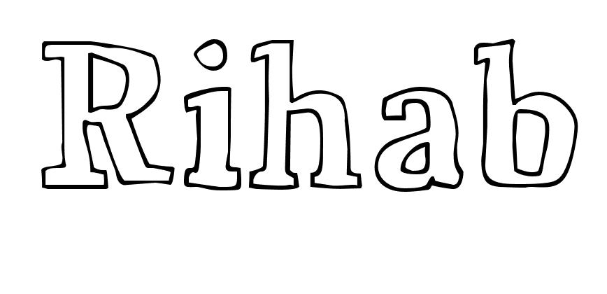 Coloriage Rihab - Prénom à imprimer