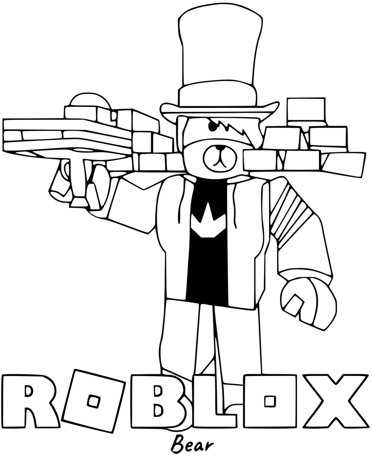 Coloriage Roblox Bear - Roblox à imprimer