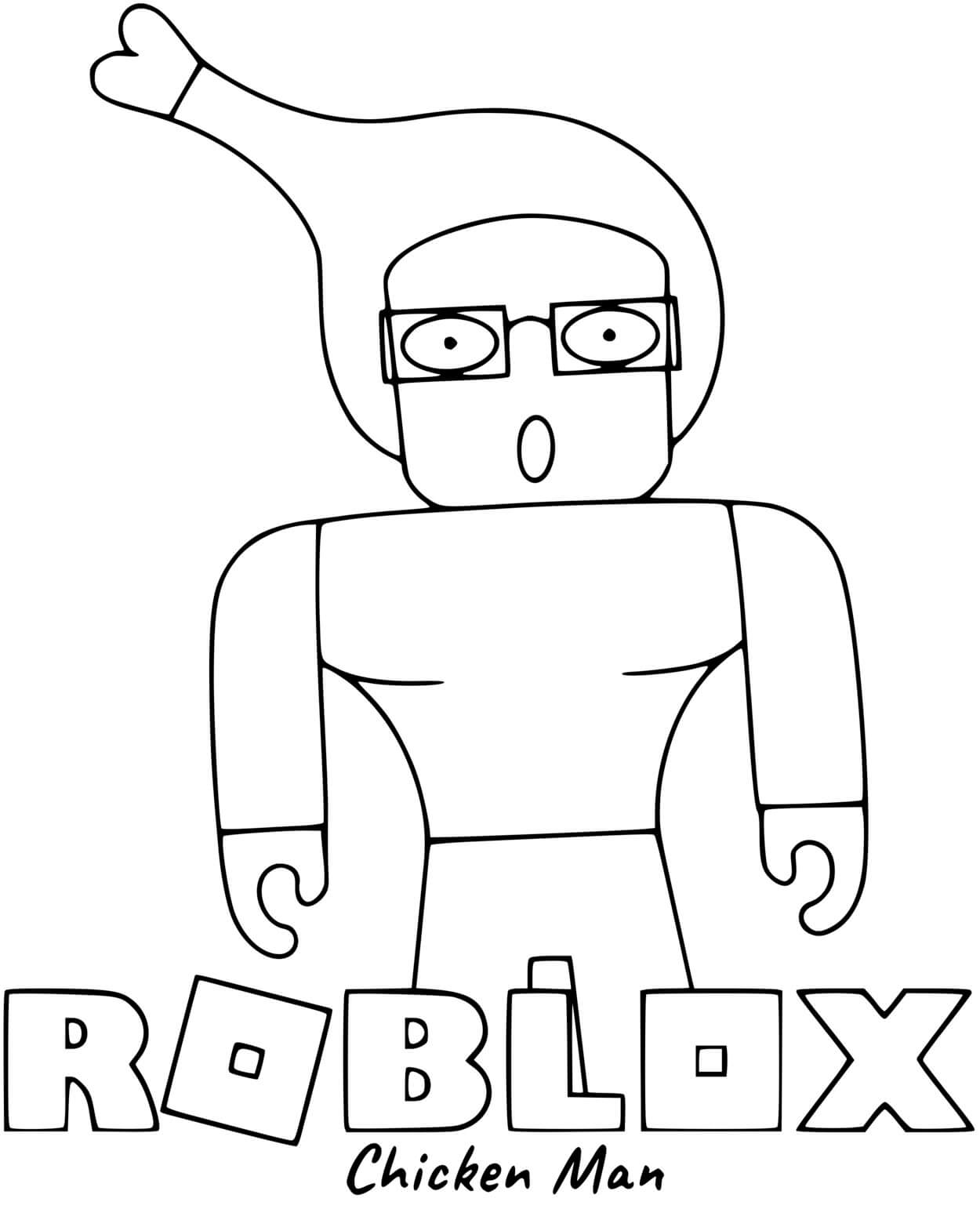 Coloriage Roblox Chicken Man - Roblox à imprimer