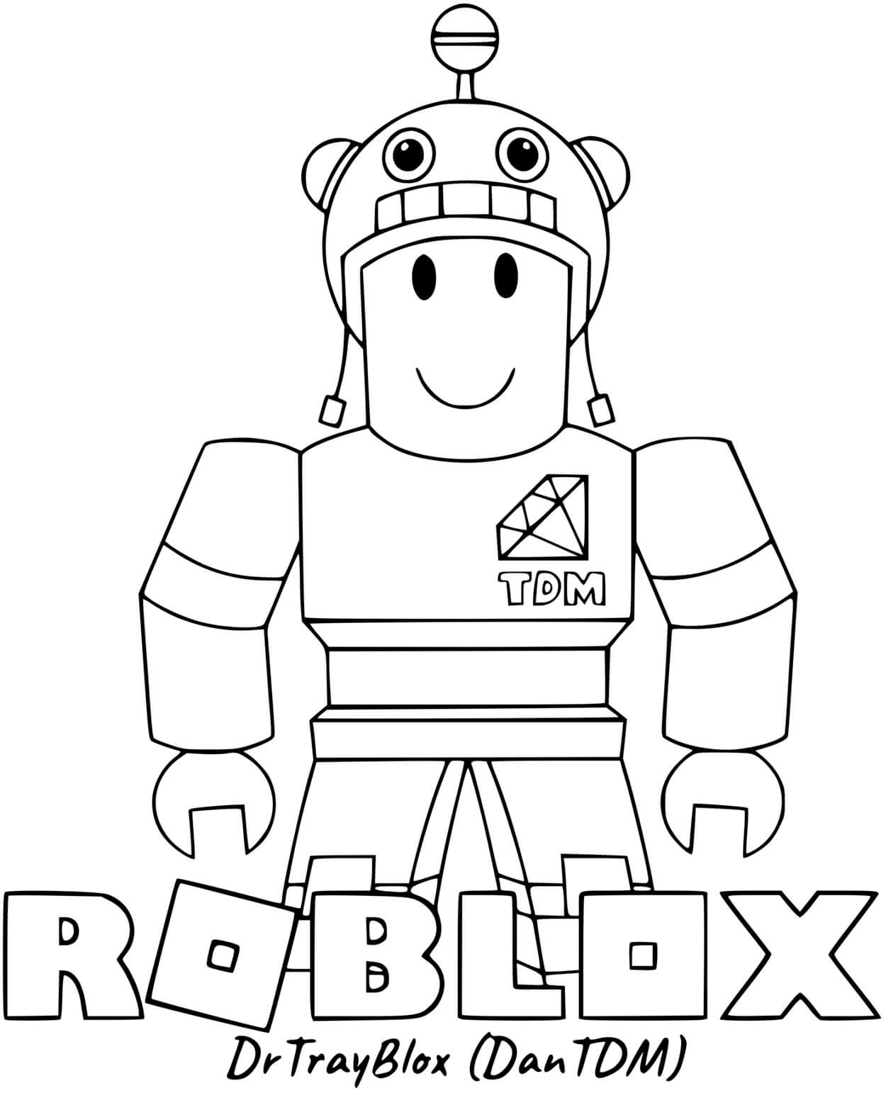 Coloriage Roblox Drtrayblox Dantdm - Roblox à imprimer