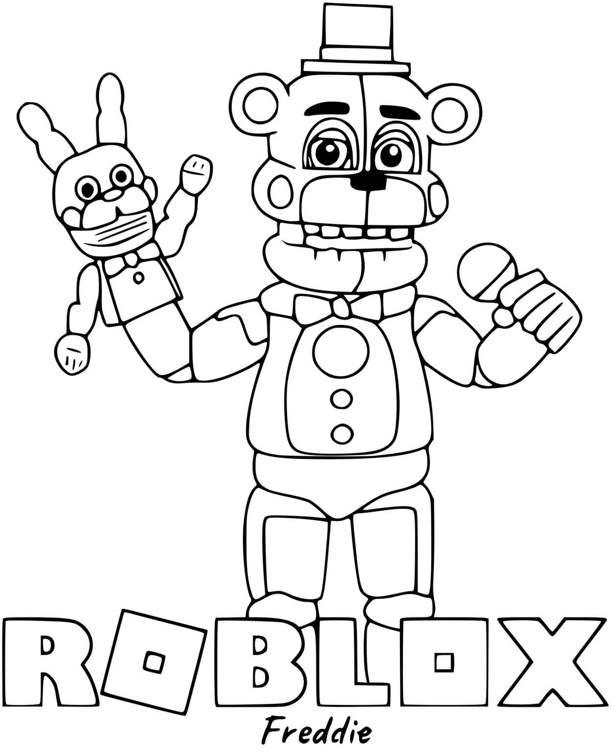 Coloriage Roblox Freddie - Roblox à imprimer