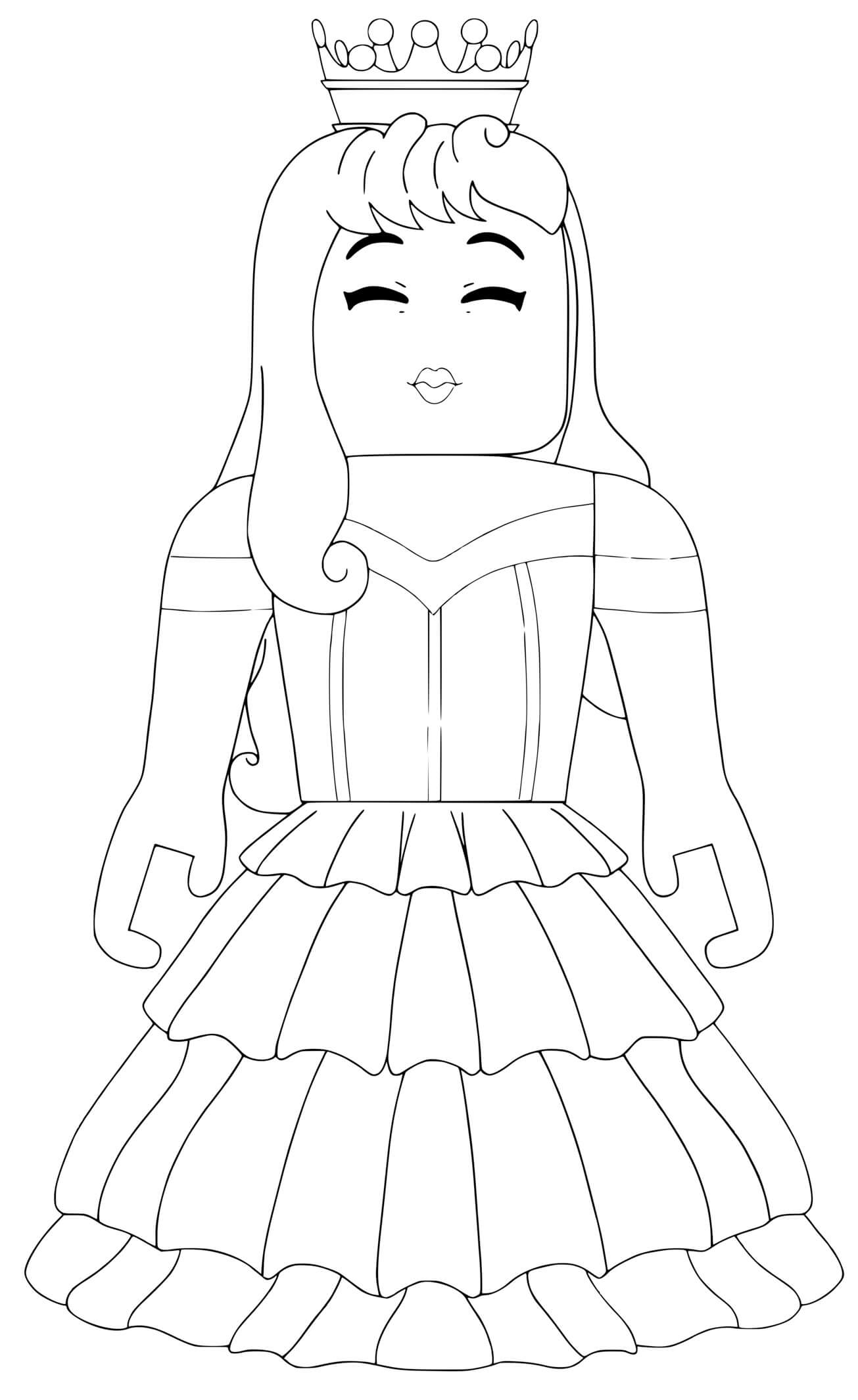 Coloriage Roblox Princess - Roblox à imprimer
