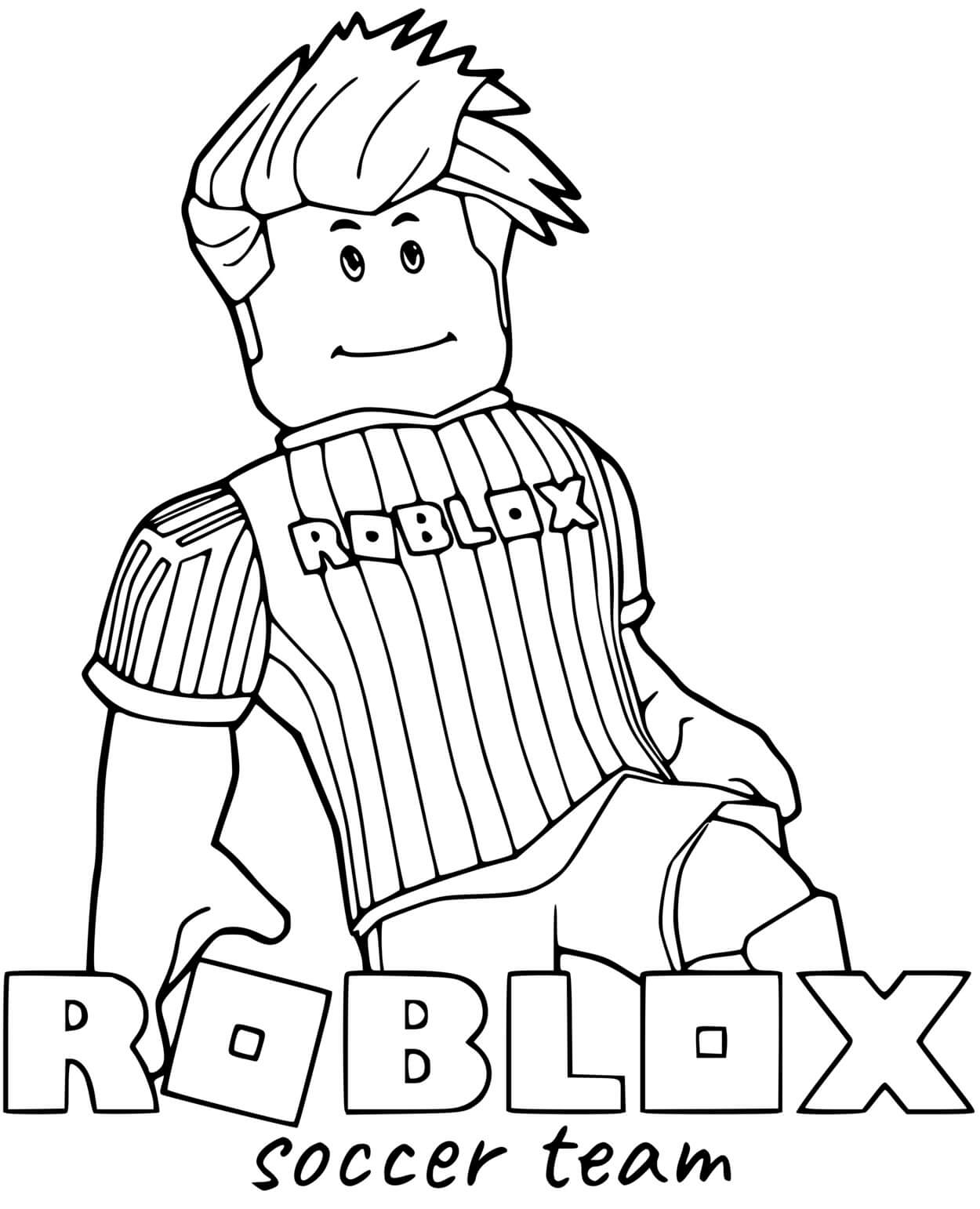 Coloriage Roblox L'Équipe de Football - Roblox à imprimer