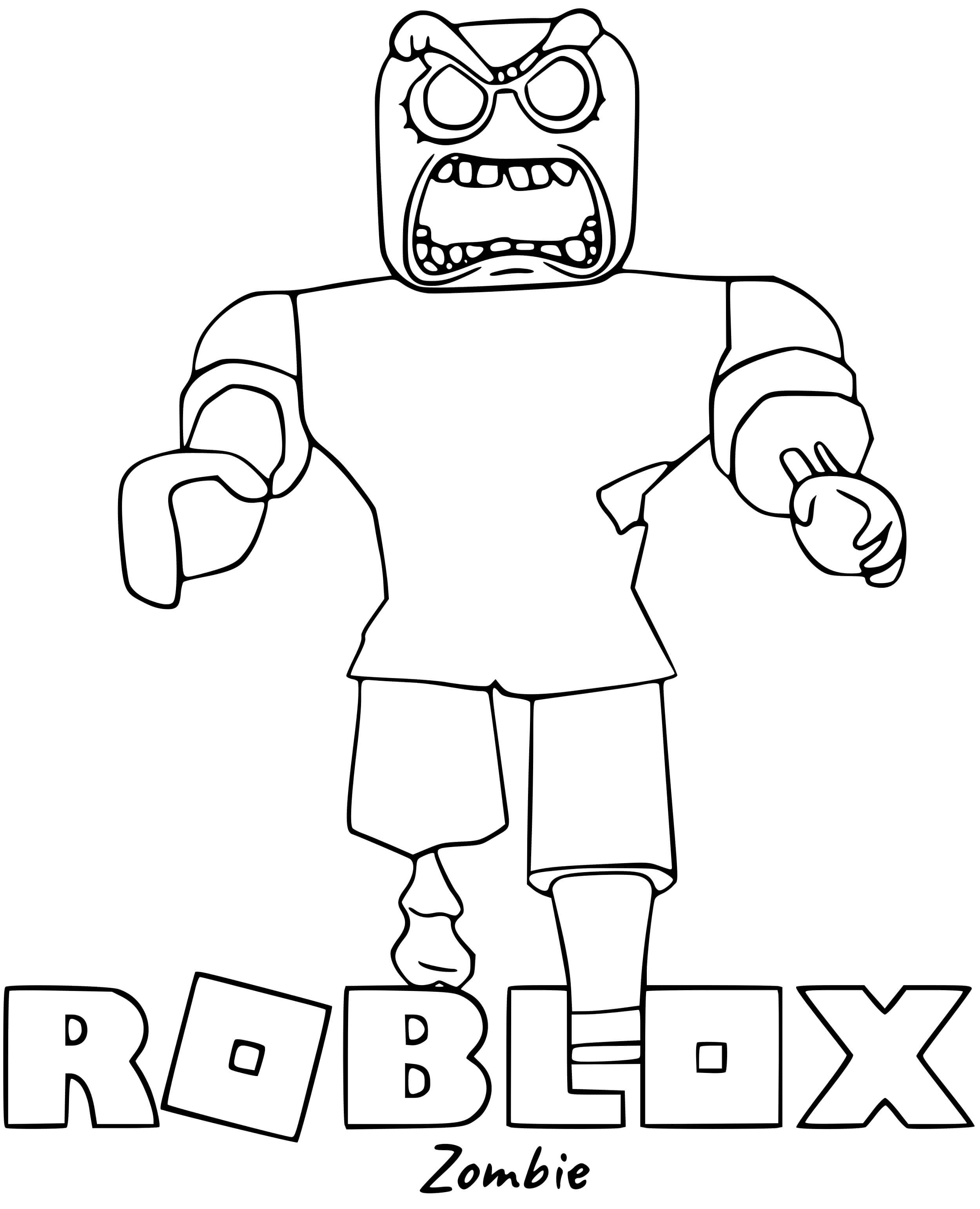 Coloriage Roblox Zombie - Roblox à imprimer