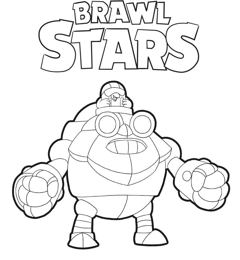 Coloriage Robo Mike Brawl Stars - Brawl stars à imprimer
