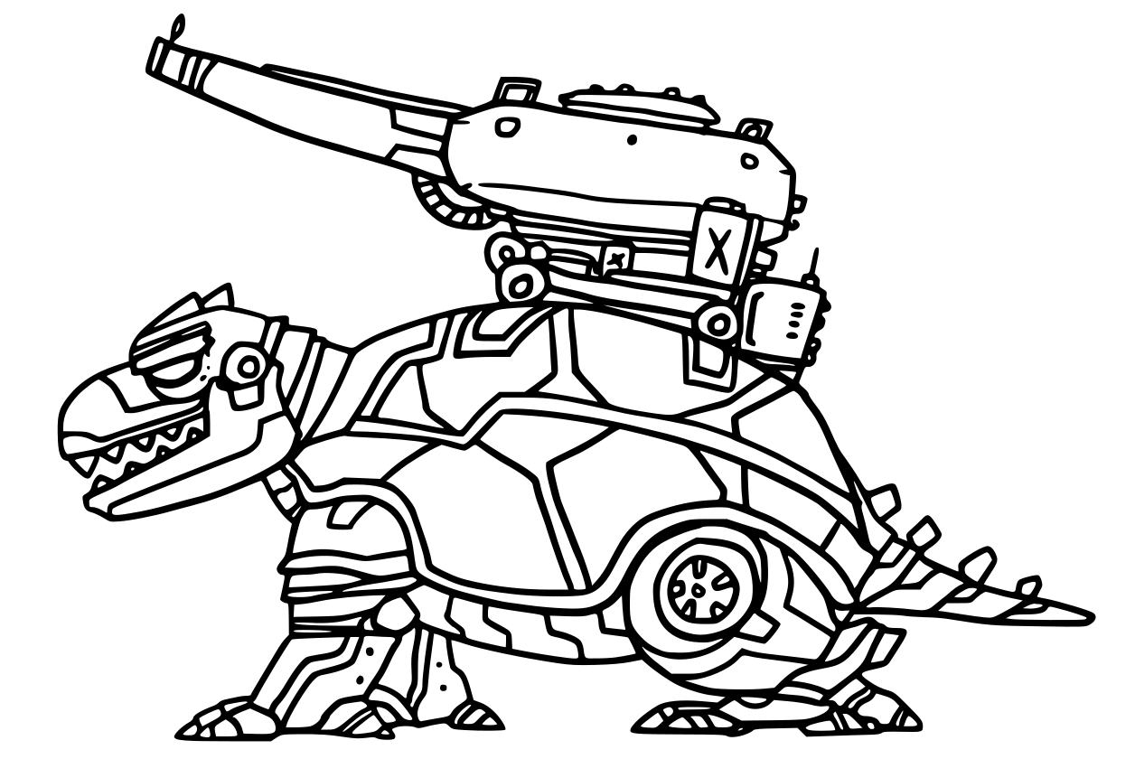 Coloriage Robot Dinosaure Kentrosaure - Robot à imprimer