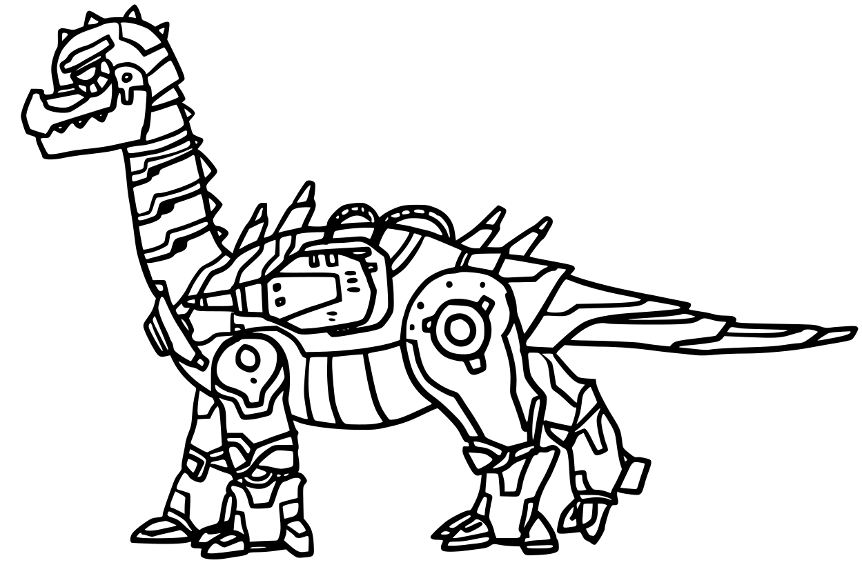 Coloriage Robot Dinosaure Plateosaure - Robot à imprimer