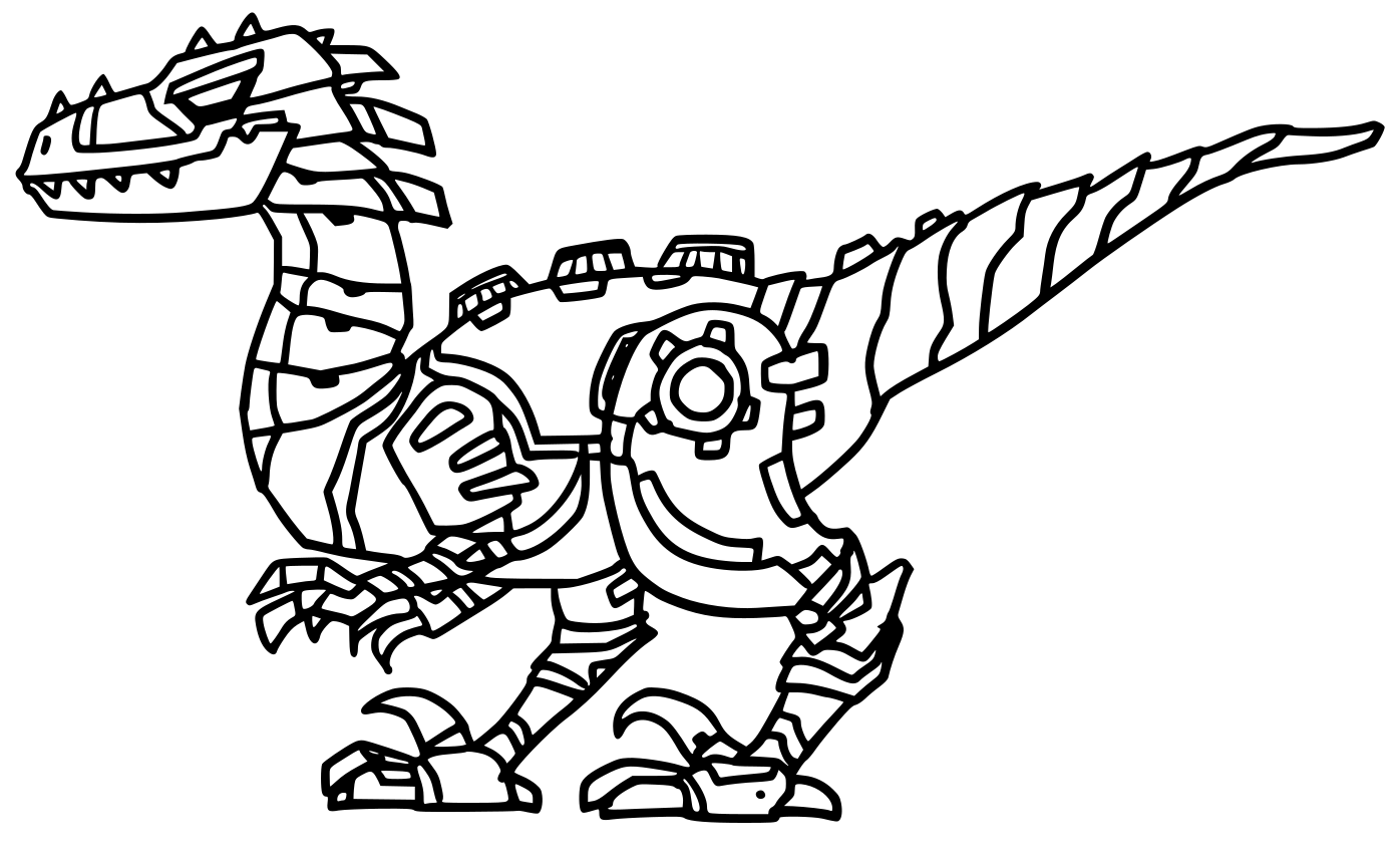 Coloriage Robot Dinosaure Tyranosaure - Robot à imprimer