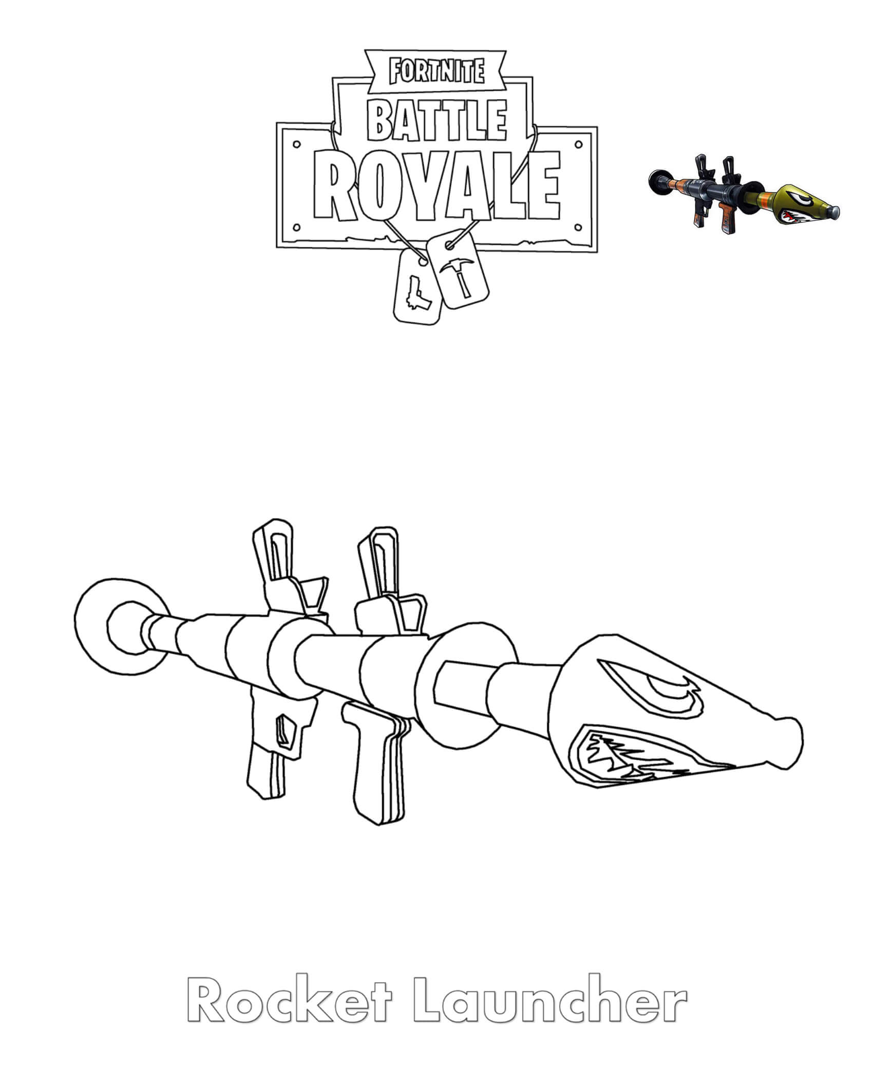 Coloriage Rocket Launcher Fortnite - Fortnite à imprimer