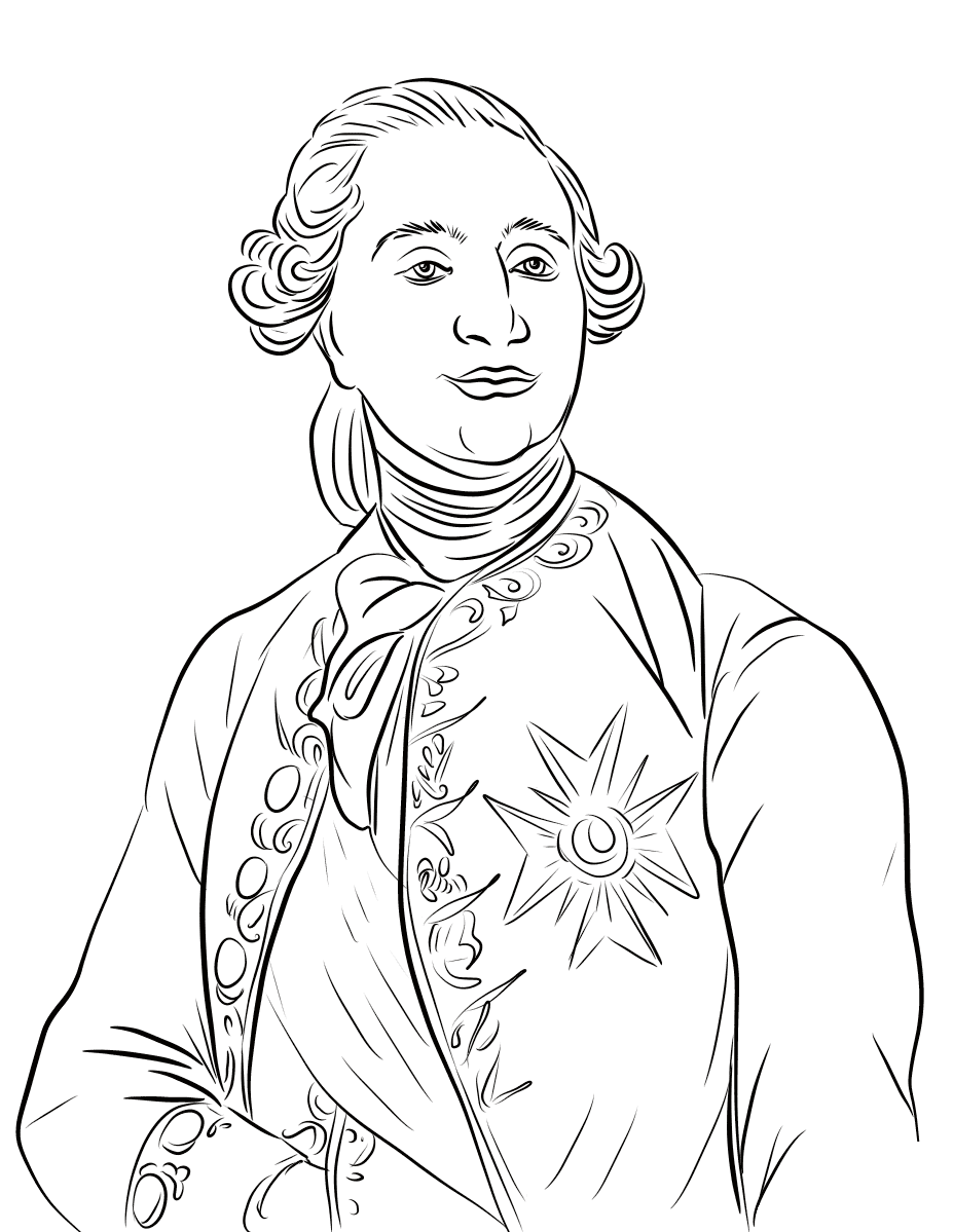 Coloriage Roi De France Louis Xvi Histoire - France à imprimer