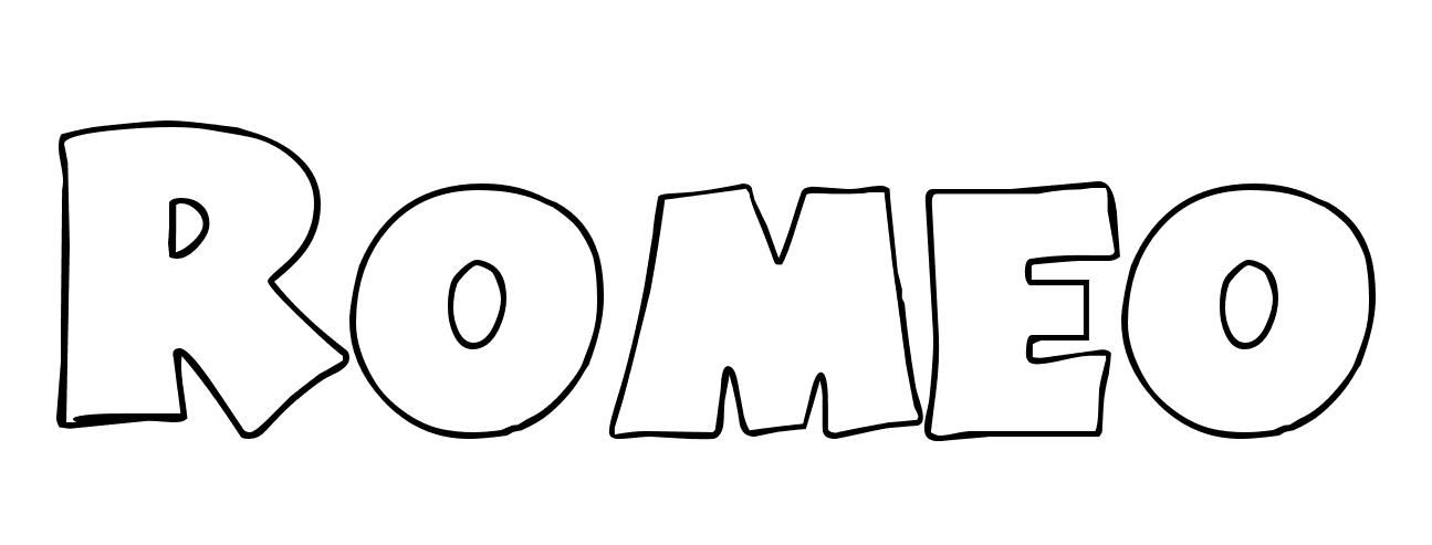 Coloriage Romeo - Prénom à imprimer