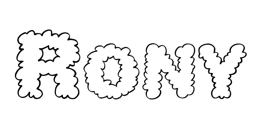 Coloriage Rony - Prénom à imprimer