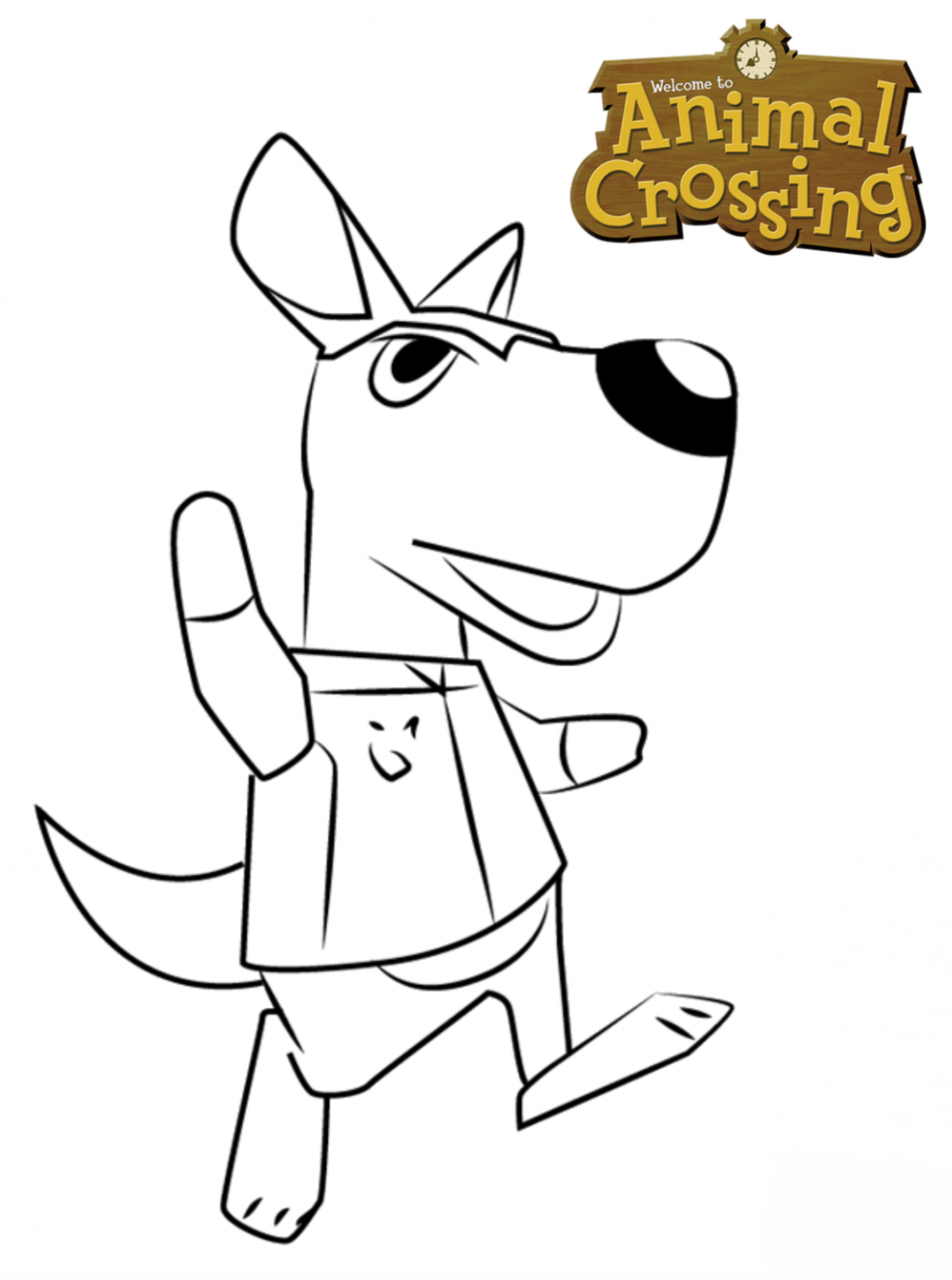 Coloriage Rooney - Animal crossing à imprimer