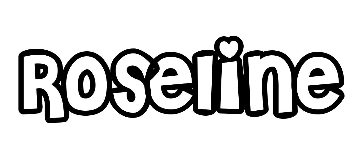 Coloriage Roseline - Prénom à imprimer