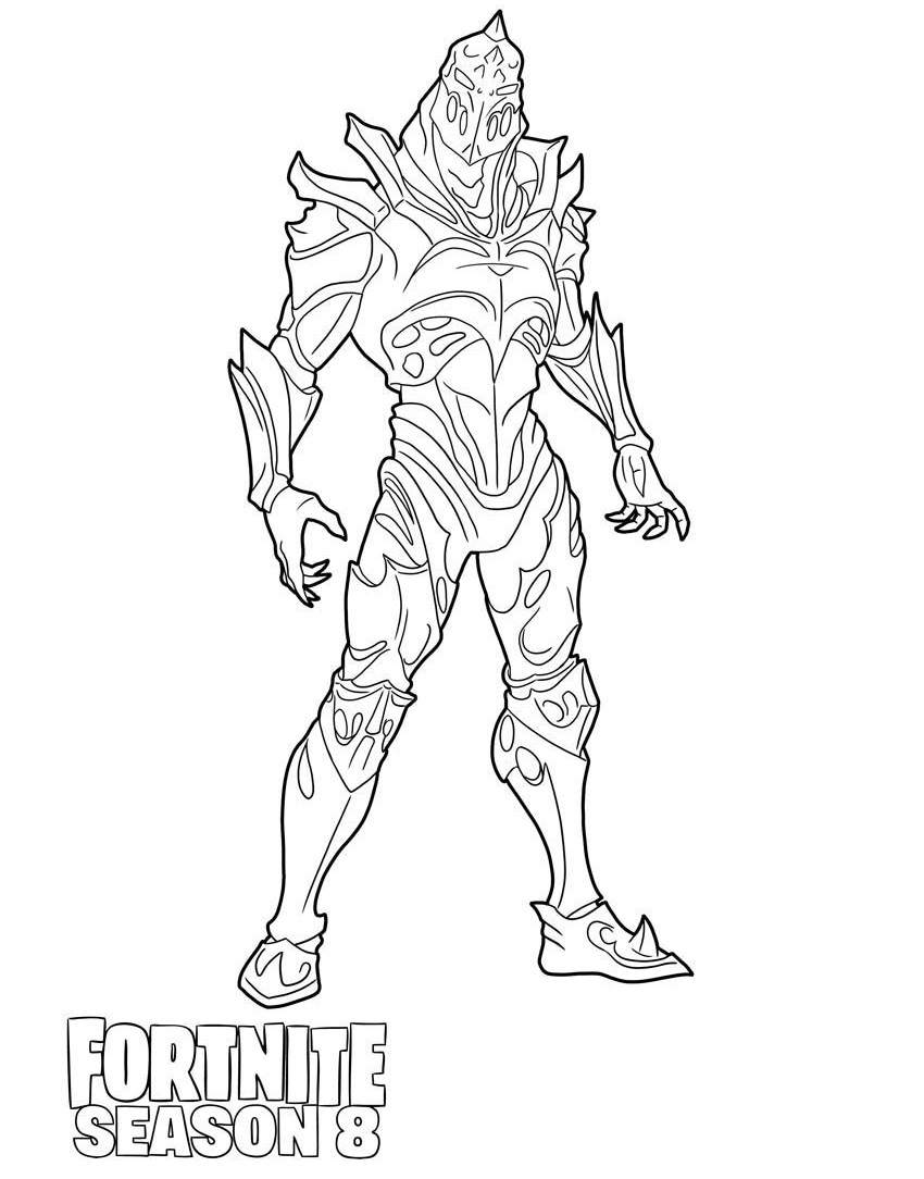 Coloriage Ruin Fortnite Saison 8 détails complexes - Fortnite à imprimer