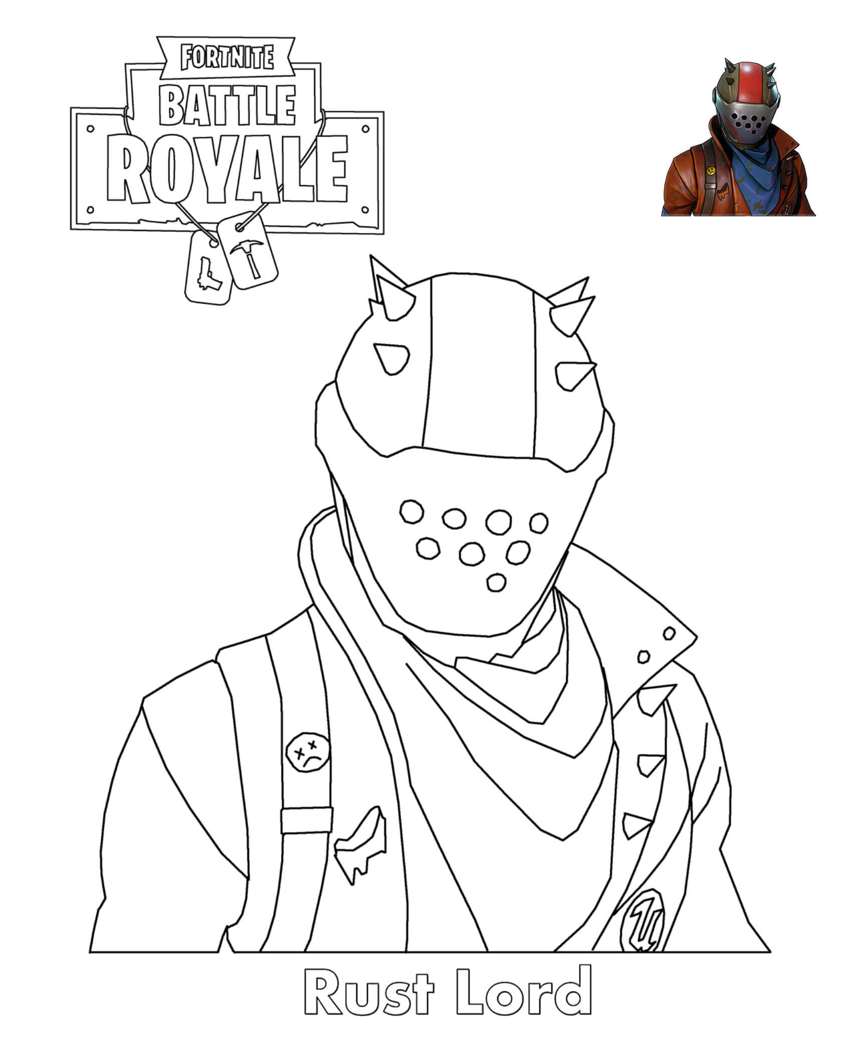 Coloriage Rust Lord Fortnite Battle Royale - Fortnite à imprimer