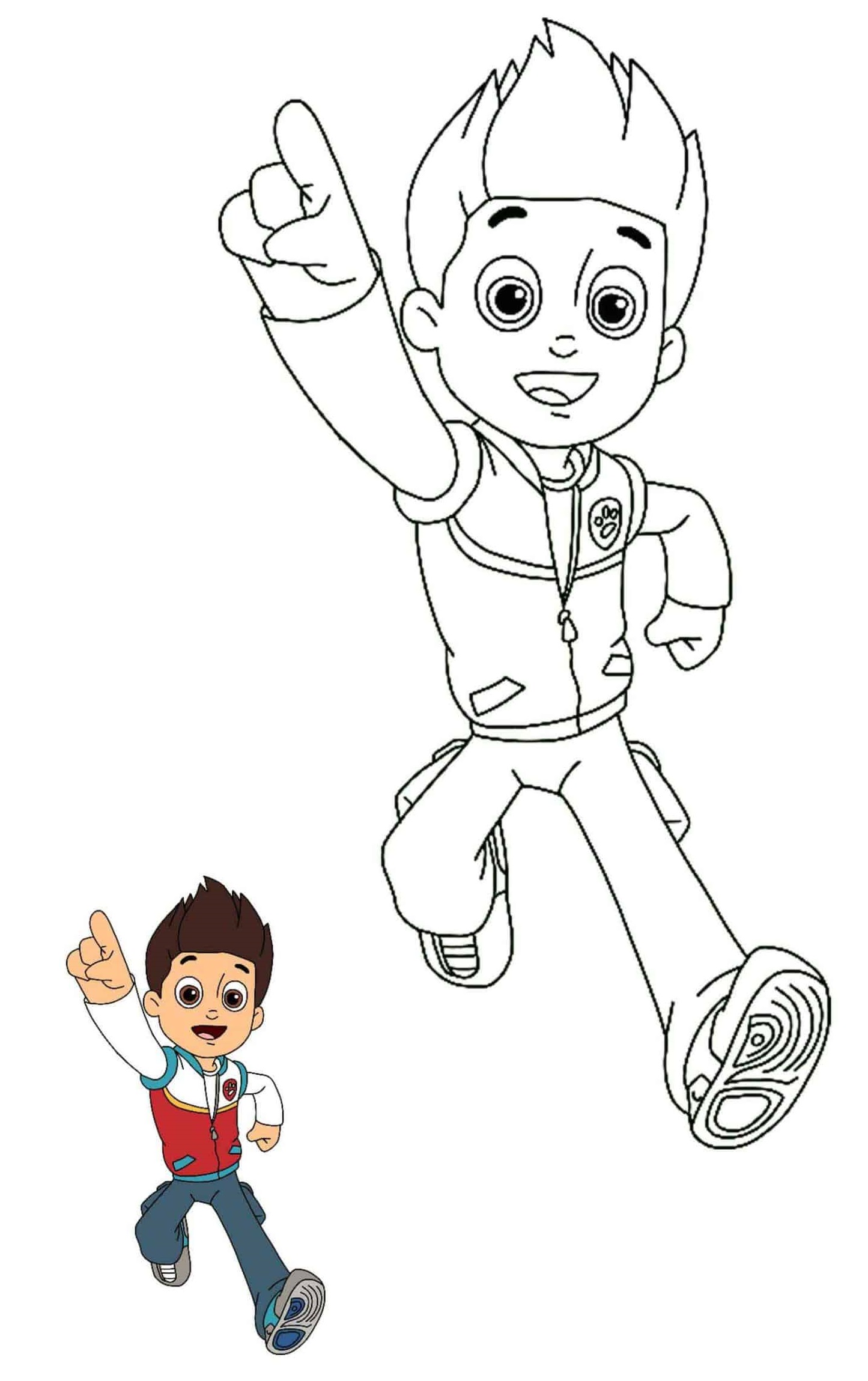 Coloriage Ryder et ses aventures à la Pat Patrouille - Paw patrol à imprimer