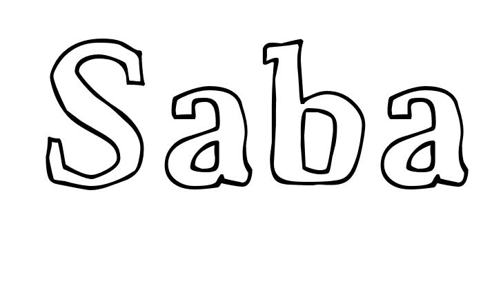 Coloriage Saba - Prénom à imprimer