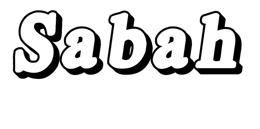 Coloriage Sabah - Prénom à imprimer