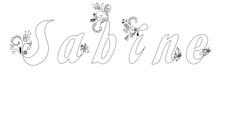 Coloriage Sabine - Prénom à imprimer