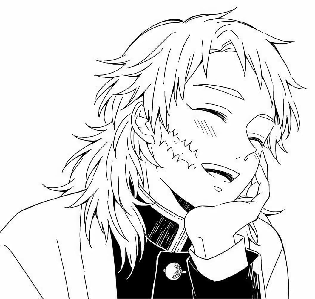 Coloriage Sabito Laughs Démon Slayer - Demon slayer à imprimer