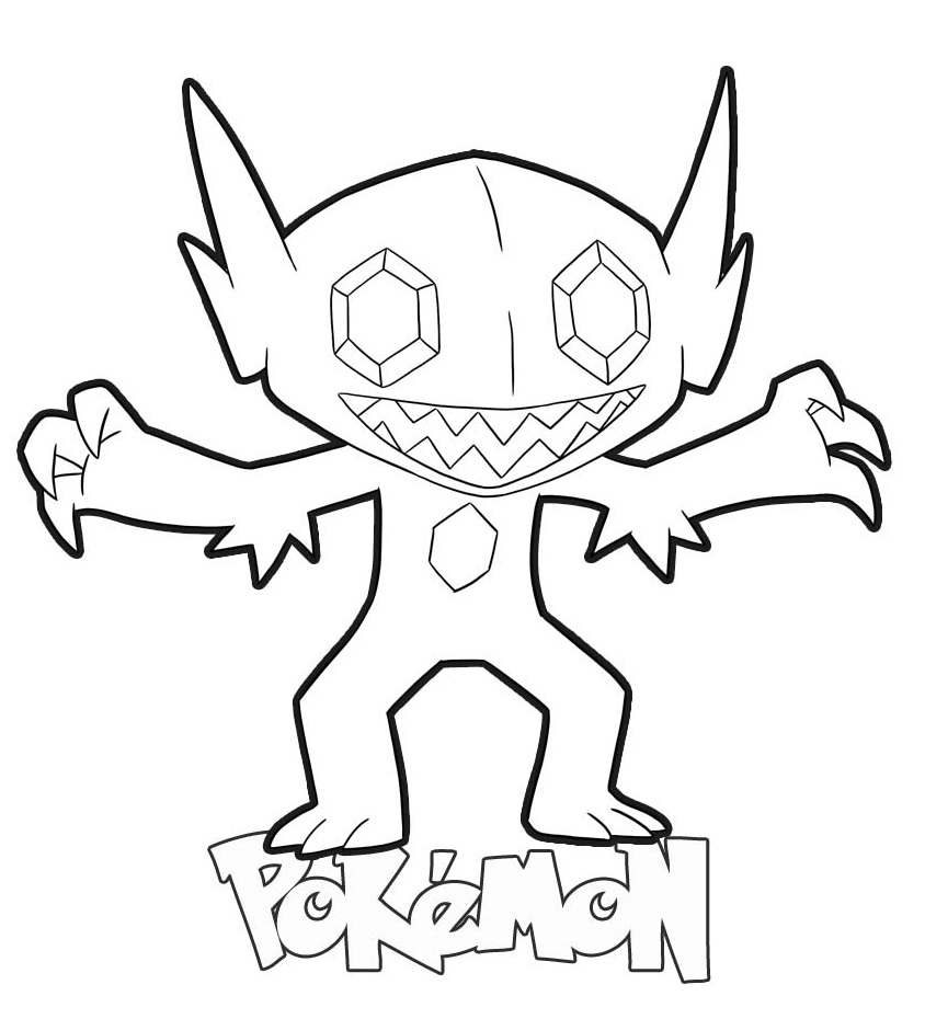 Coloriage Sableye Pokemon - Pokémon à imprimer