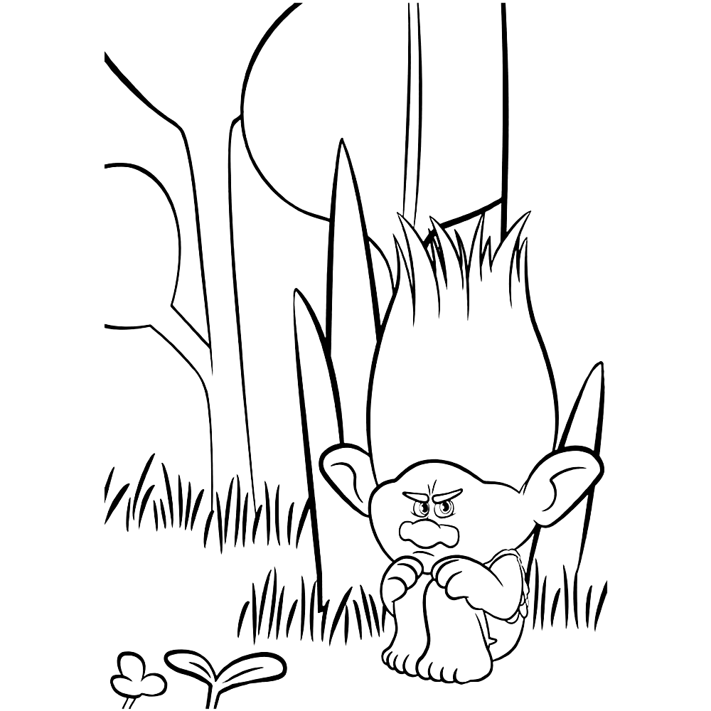 Coloriage Sad Branch Trolls Movie - Trolls à imprimer