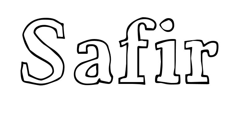 Coloriage Safir - Prénom à imprimer