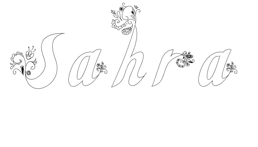Coloriage Sahra - Prénom à imprimer