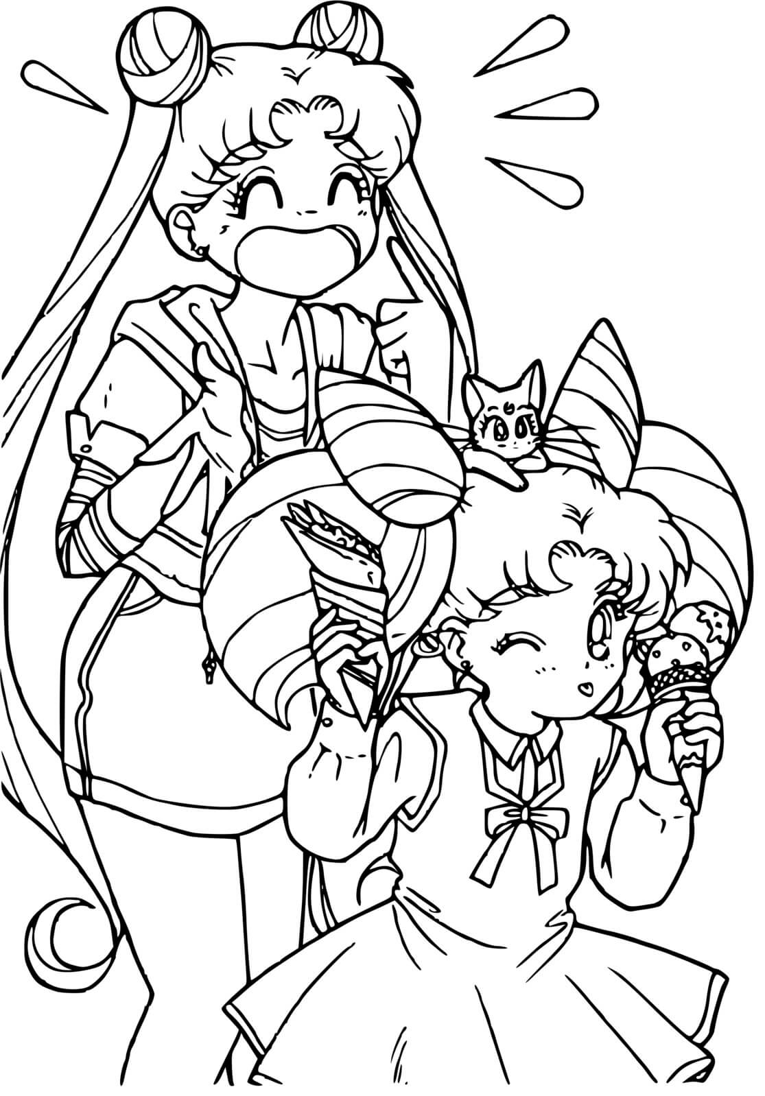 Coloriage Sailor Moon Personnages - Sailor moon à imprimer